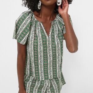 Tuckernuck Fern and Floral Stripe Elena Cotton Top